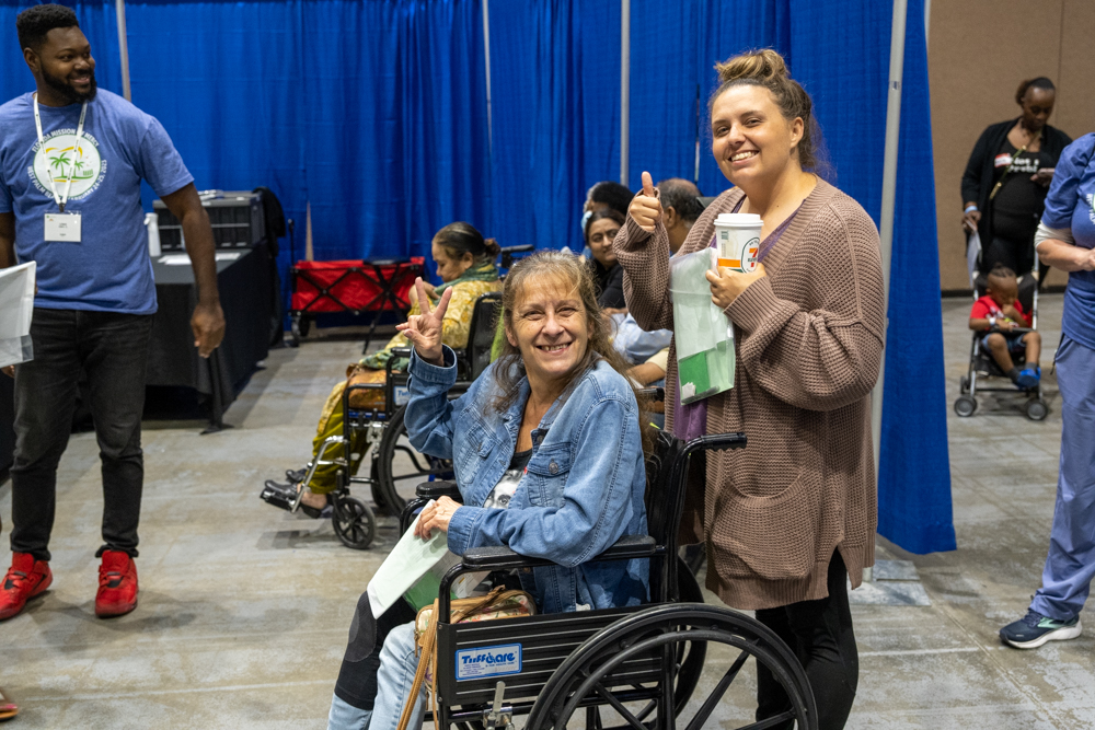 Patient in wheelchair