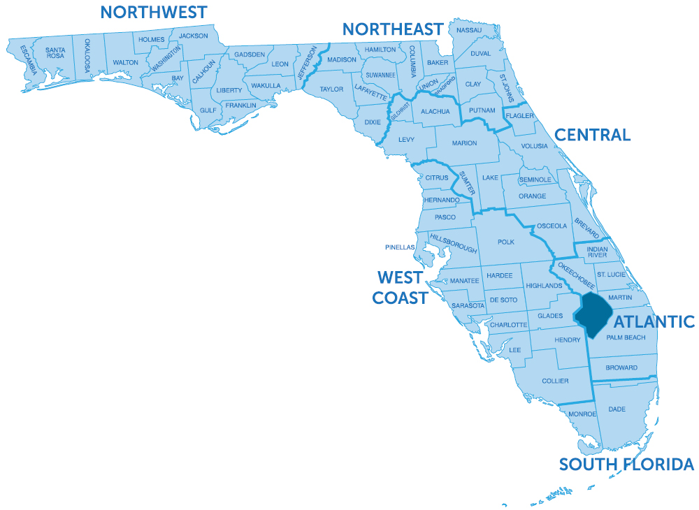 floridamap-components Florida District Map - Florida Dental Association